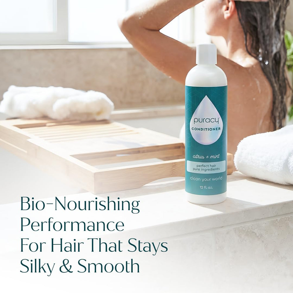Puracy conditioner texture pouring to show lightweight slip benefit