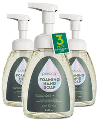 Puracy front packaging showing pump and cucumber mint scent benefits