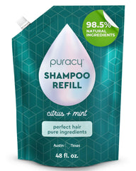 Puracy front refill packaging showing size and eco benefit