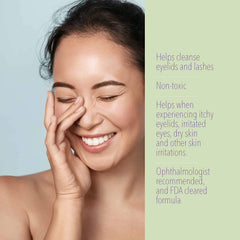Puracyn close-up spray nozzle highlighting precise mist for gentle eyelid cleansing