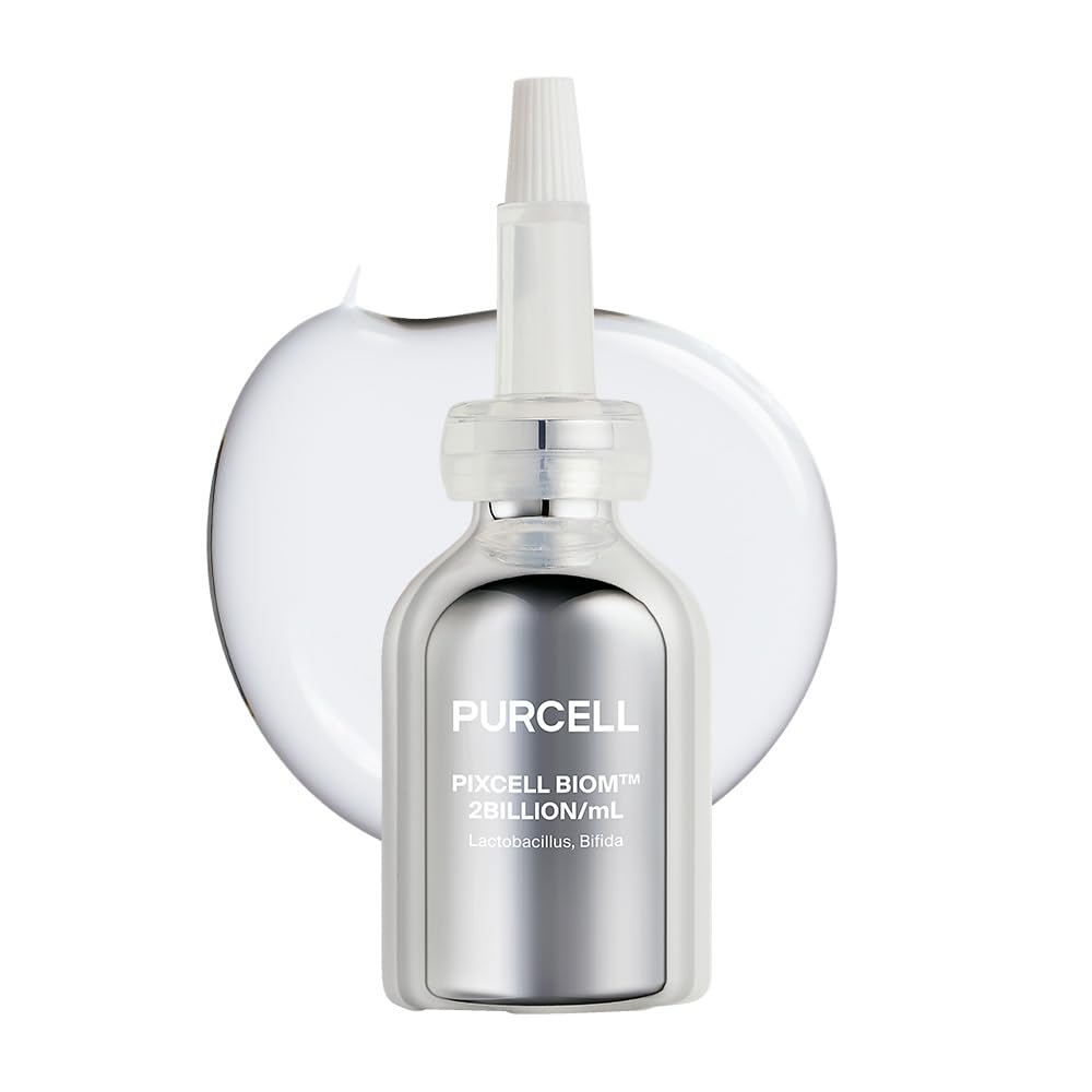 PURCELL bottle front view showing clean probiotic serum packaging and calming design