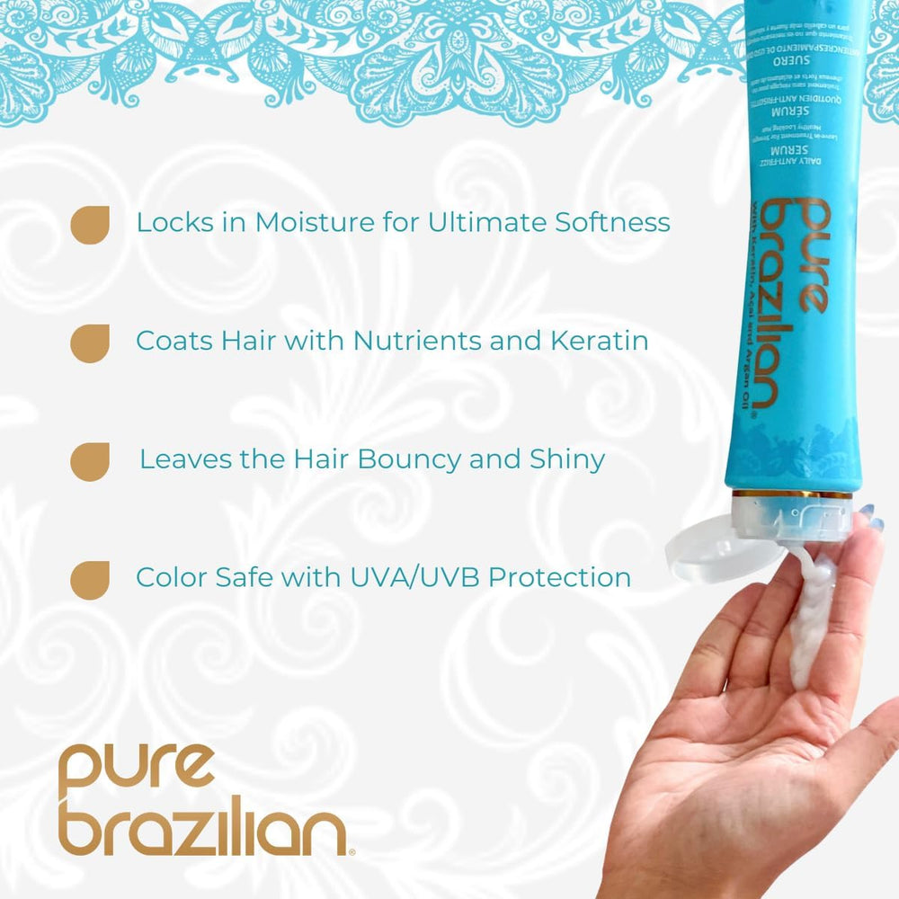 Pure Brazilian serum texture close-up highlighting smooth, lightweight consistency for quick absorption