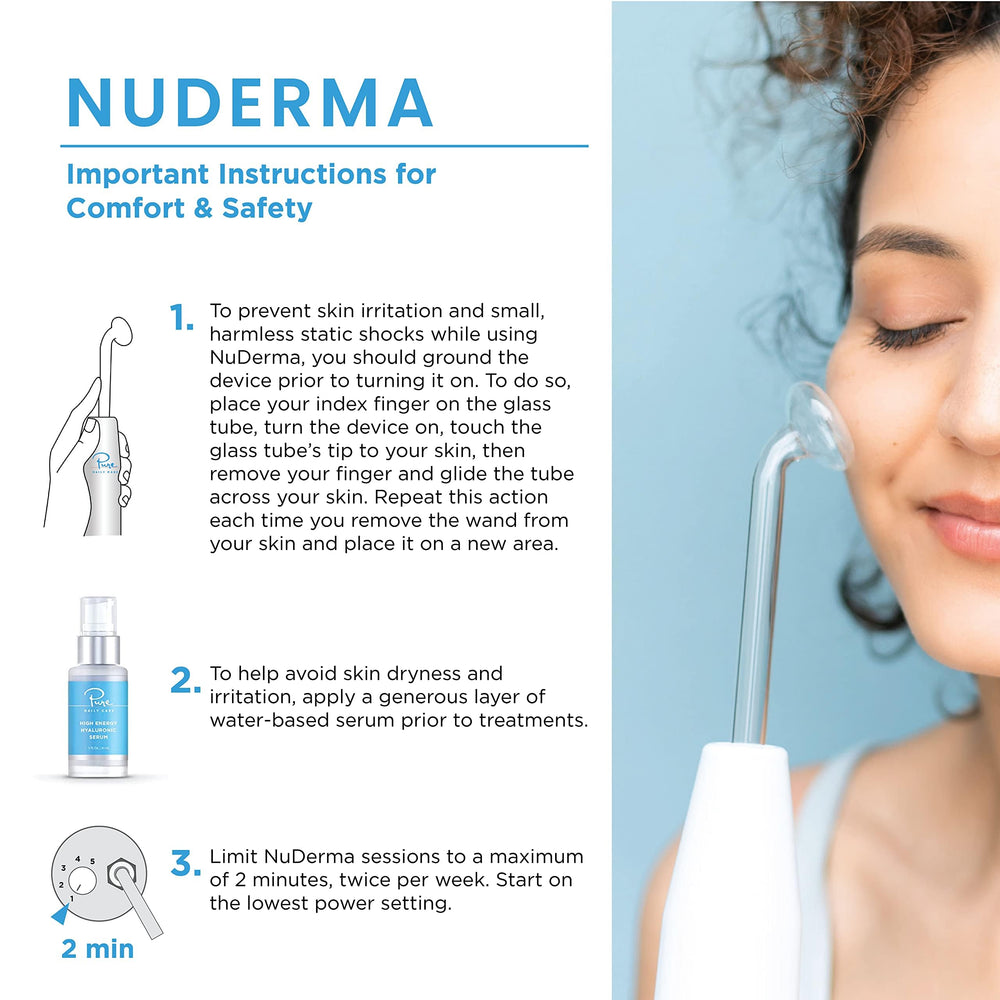 Pure Daily Care NuDerma Clinical held in hand showing portable scale advantage