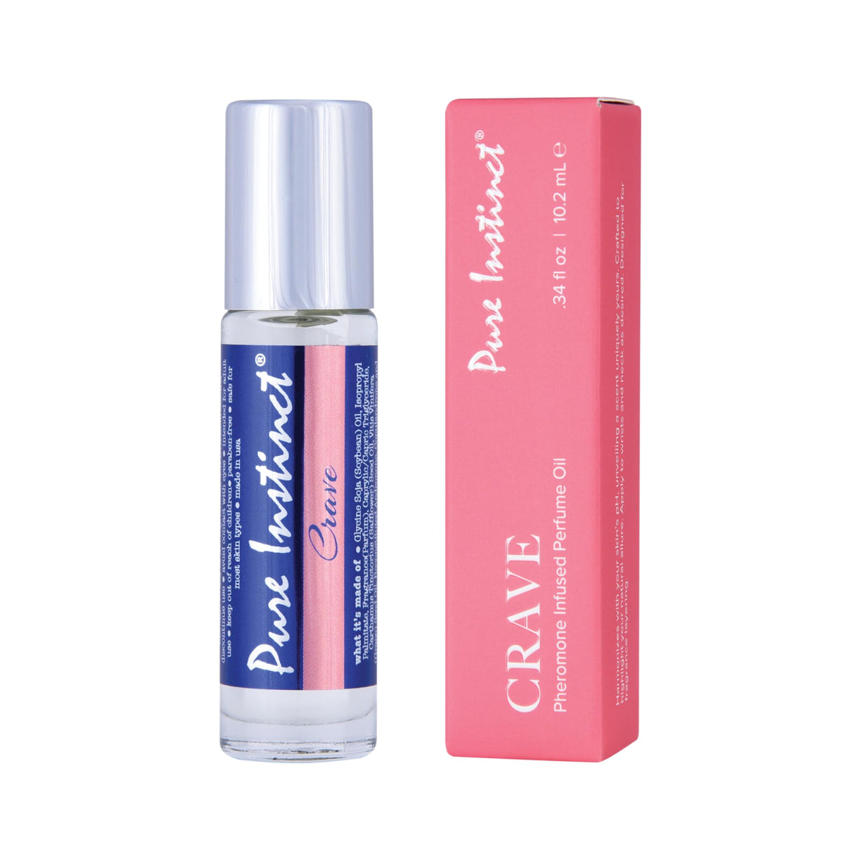 Pure Instinct roll-on front packaging showing compact travel-ready design
