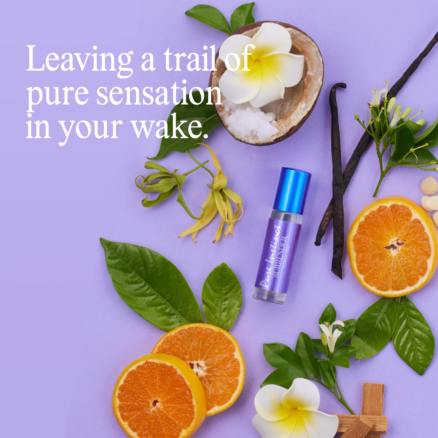 Pure Instinct SURRENDER applied to wrist showing natural scent layering benefit