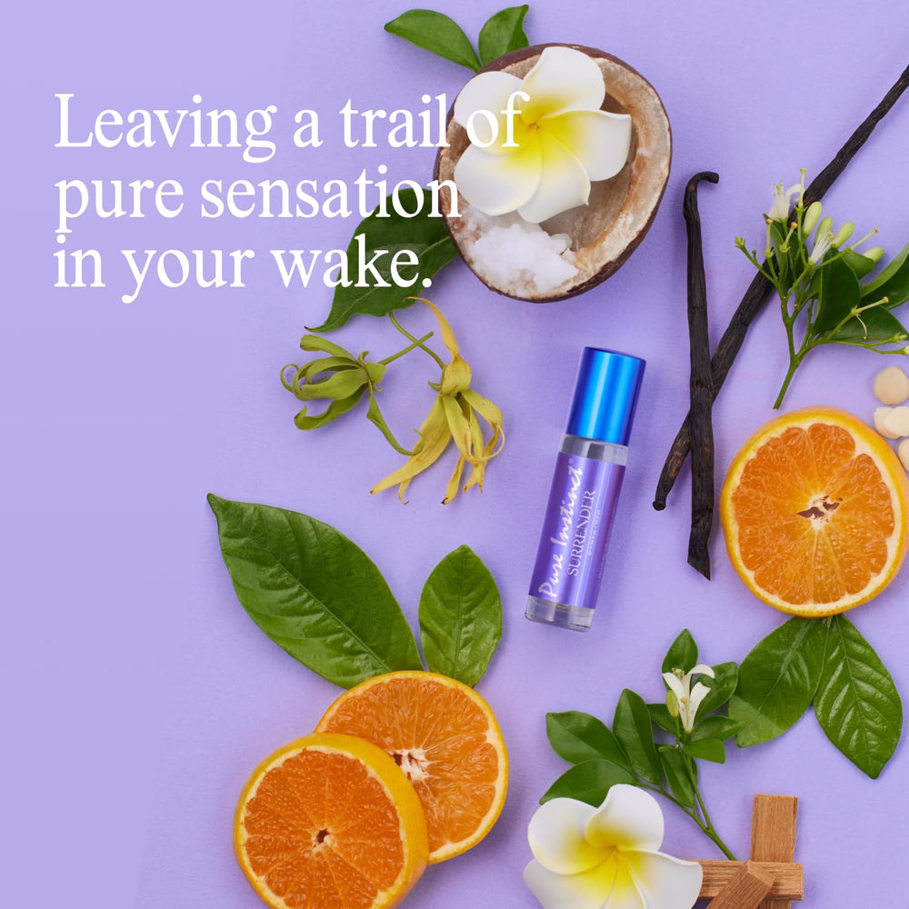 Pure Instinct SURRENDER applied to wrist showing natural scent layering benefit