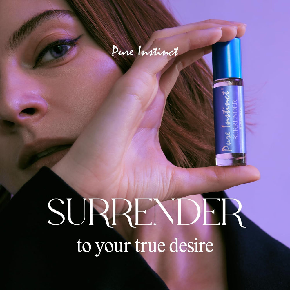 Pure Instinct SURRENDER oil texture close-up highlighting silky moisturizing finish