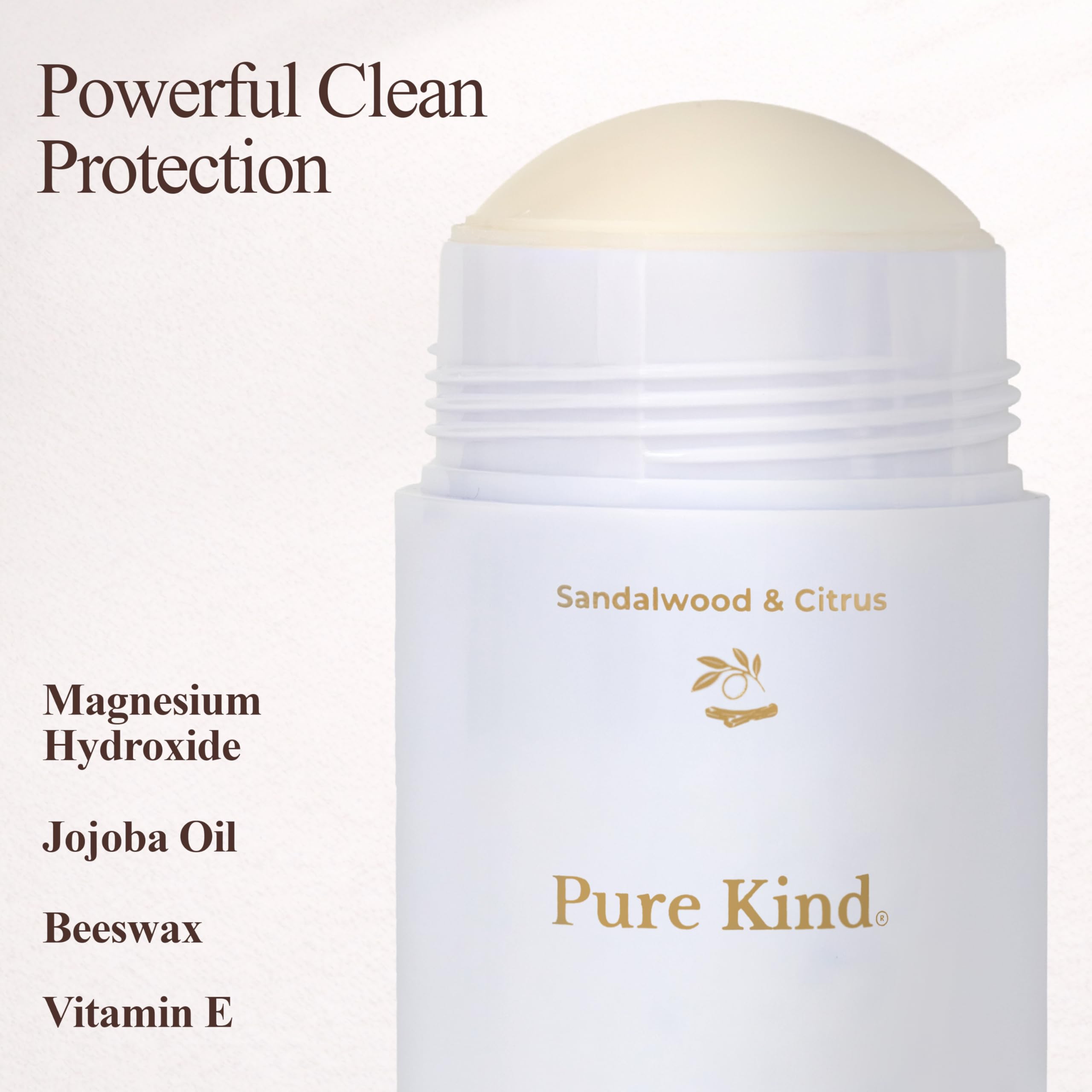 Pure Kind open stick close-up showing smooth balm texture for easy glide