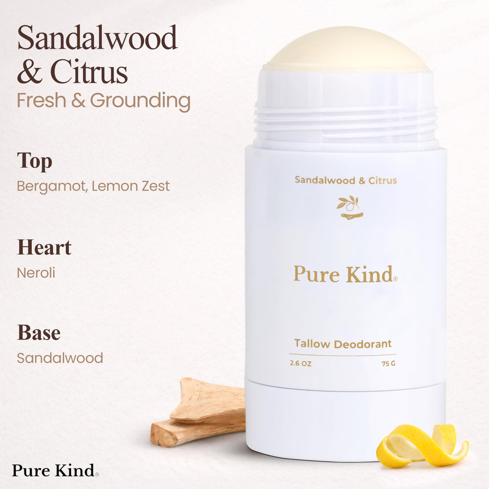Pure Kind deodorant held in hand illustrating compact size and portability