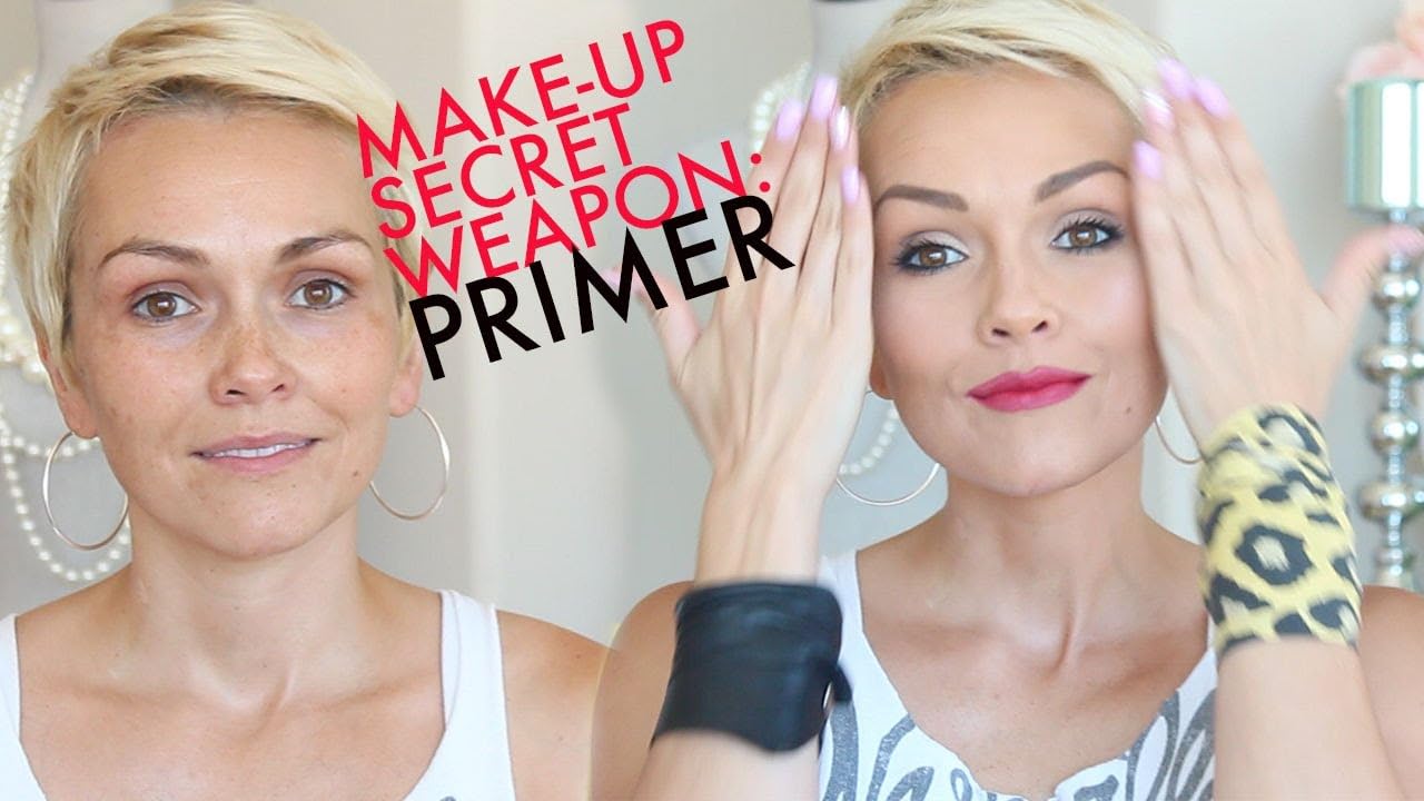 Pure Minerals primer on bathroom counter in lifestyle scene promoting daily routine benefit