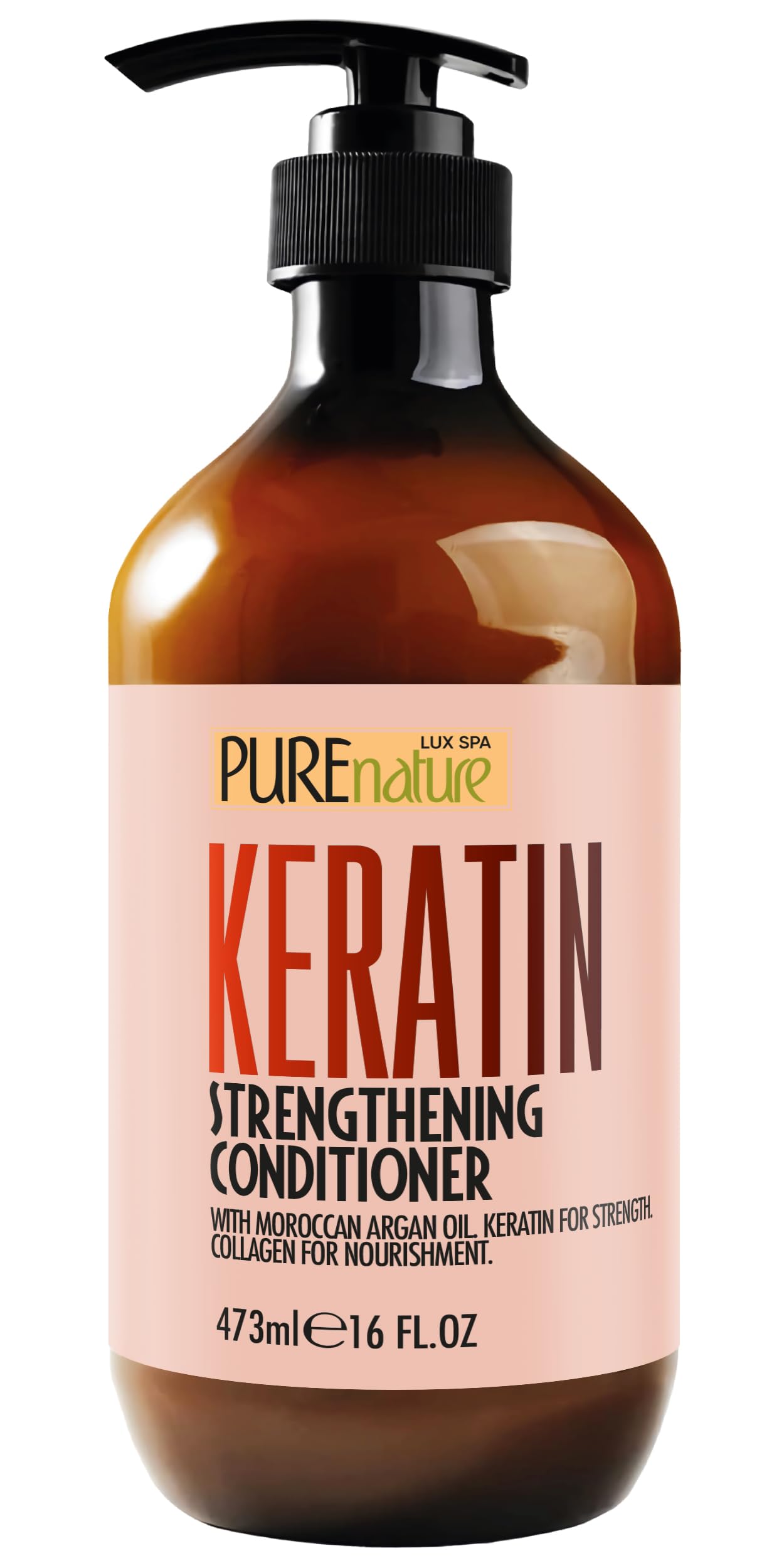 PURE NATURE LUX SPA front packaging showing bottle and benefit