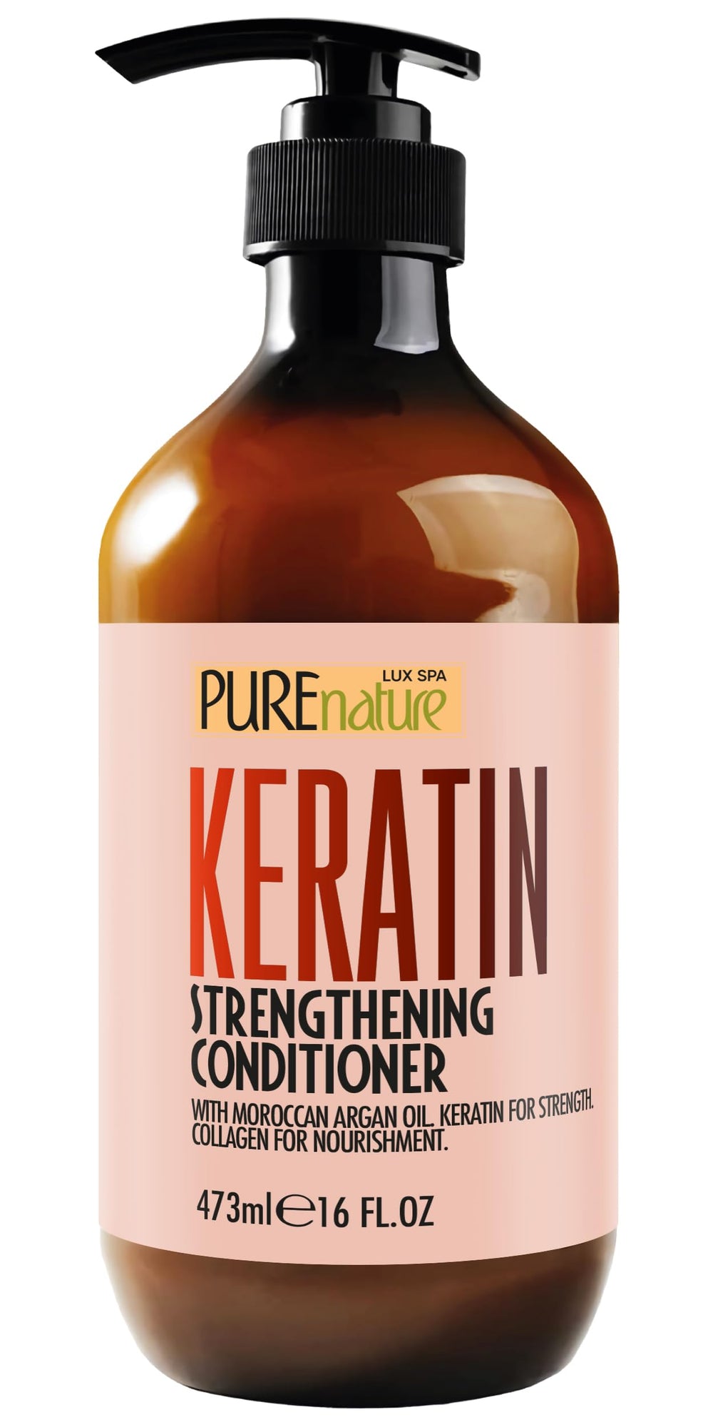 PURE NATURE LUX SPA front packaging showing bottle and benefit