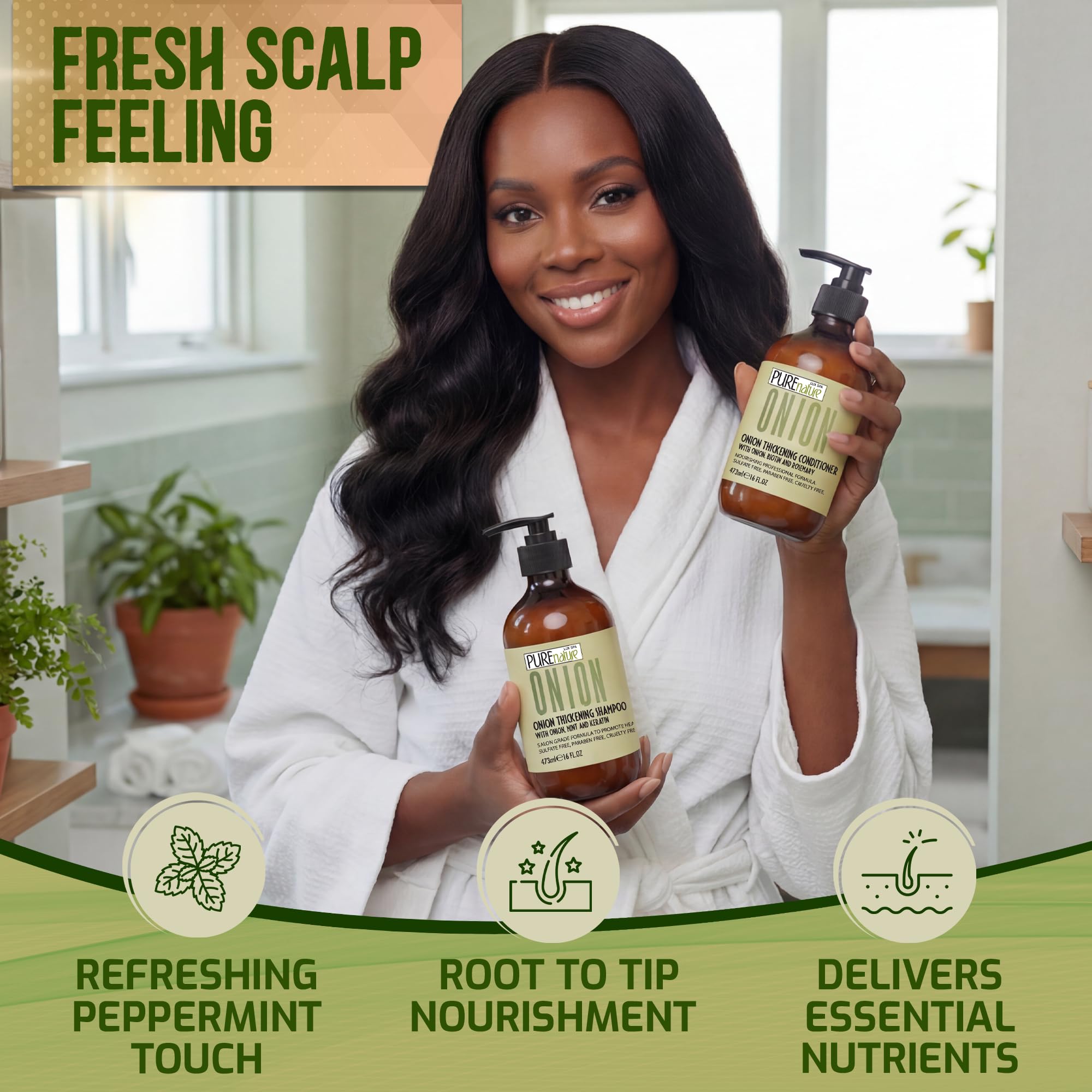 PURE NATURE LUX SPA in-shower use illustrating easy application and lift
