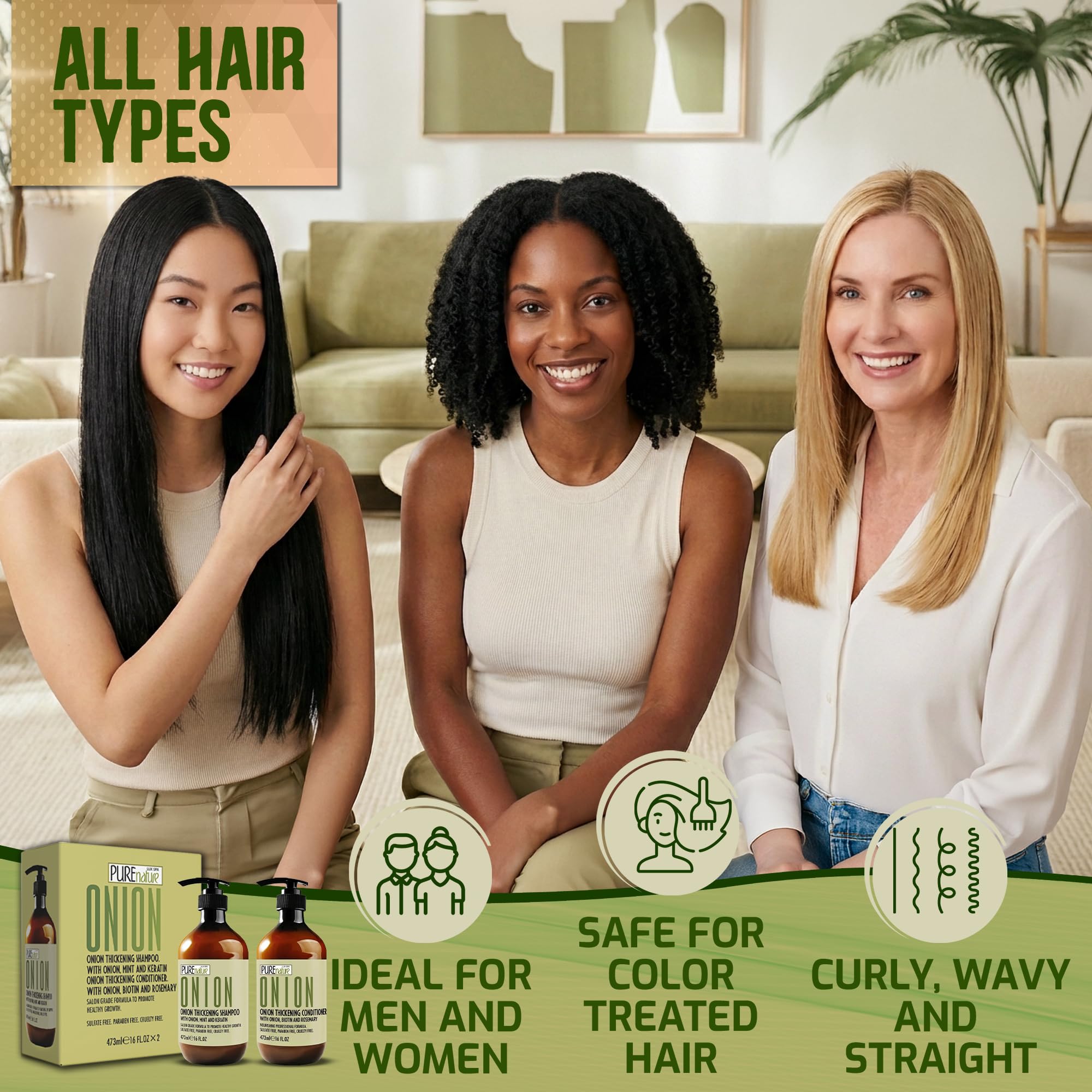 PURE NATURE LUX SPA styled hair after use showing added volume and body
