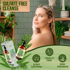 PURE NATURE LUX SPA creamy-clear shampoo texture showing gentle cleanse