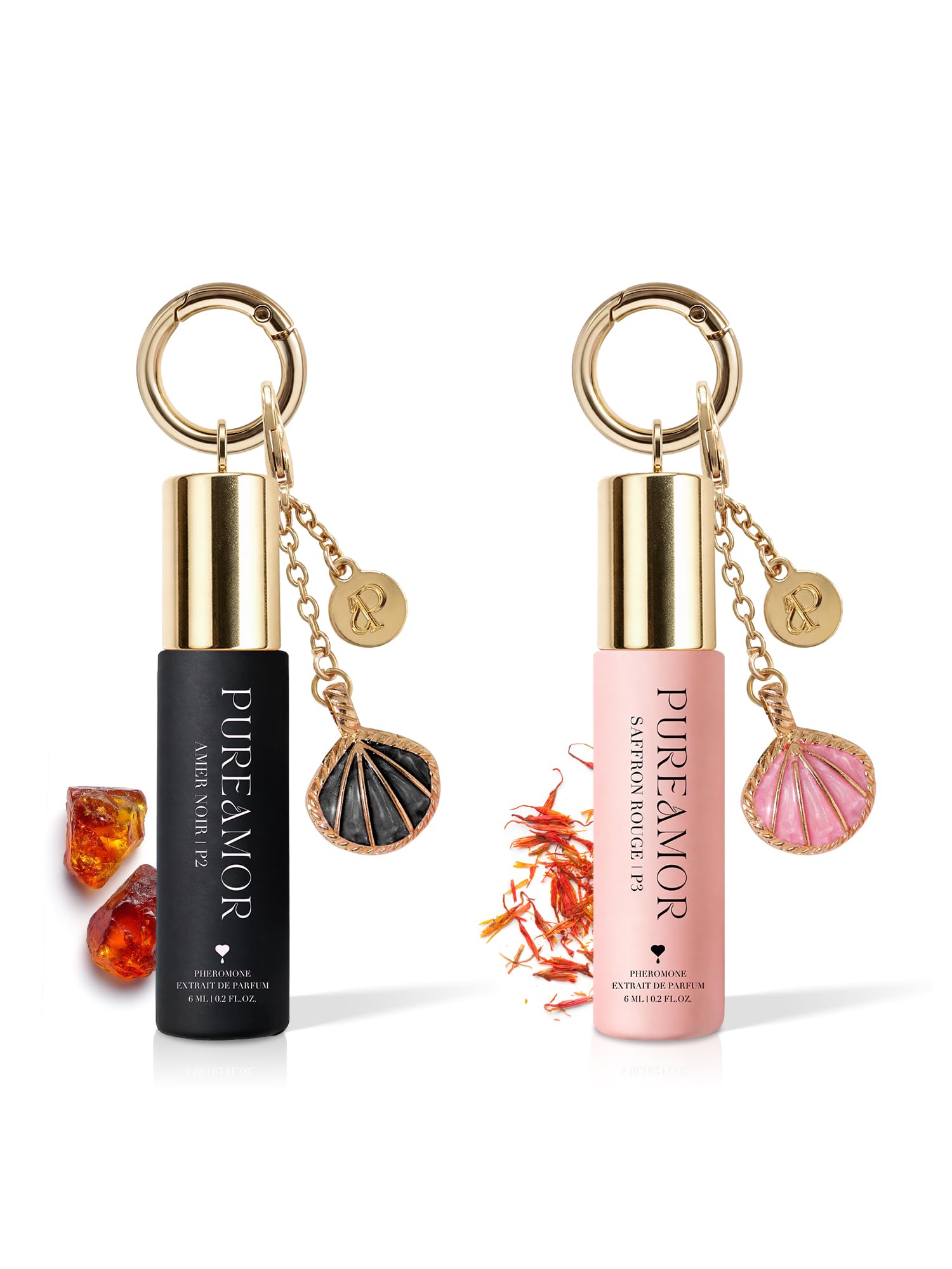 PUREAMOR Amber Noir bottle front showing elegant packaging and convenience