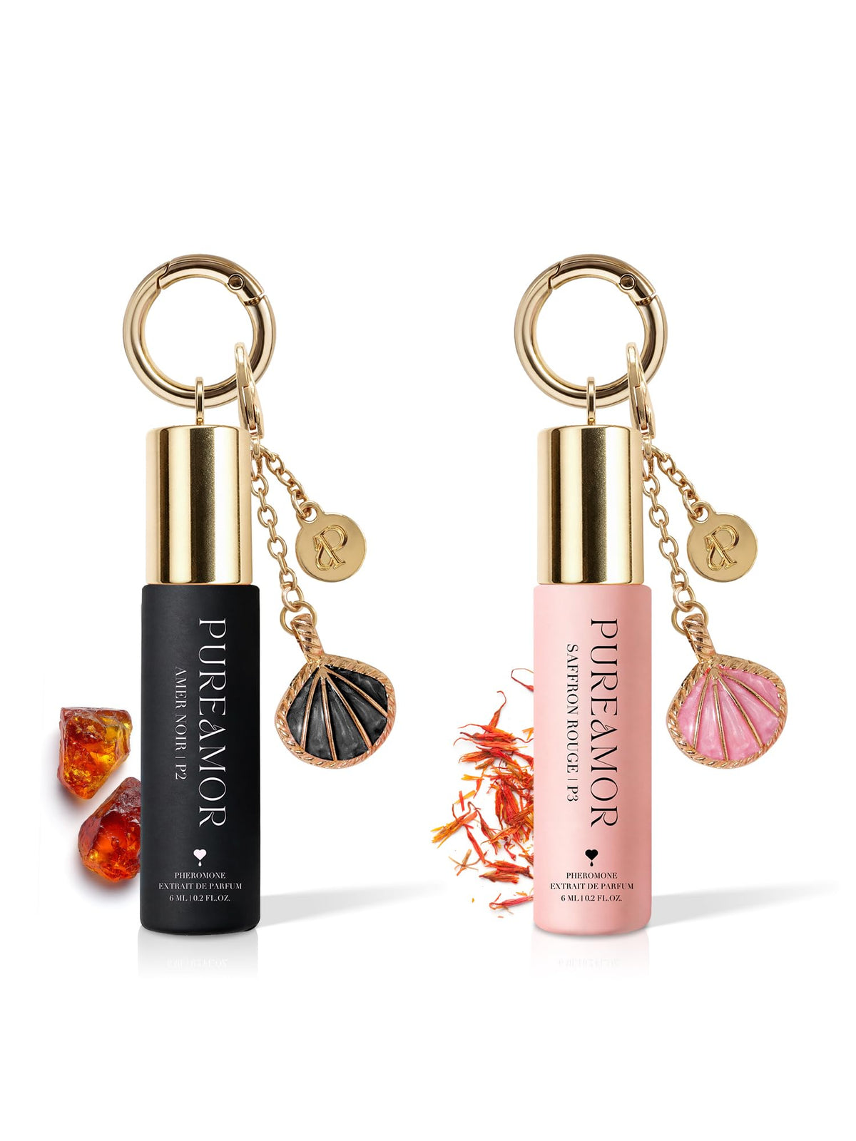 PUREAMOR Amber Noir bottle front showing elegant packaging and convenience