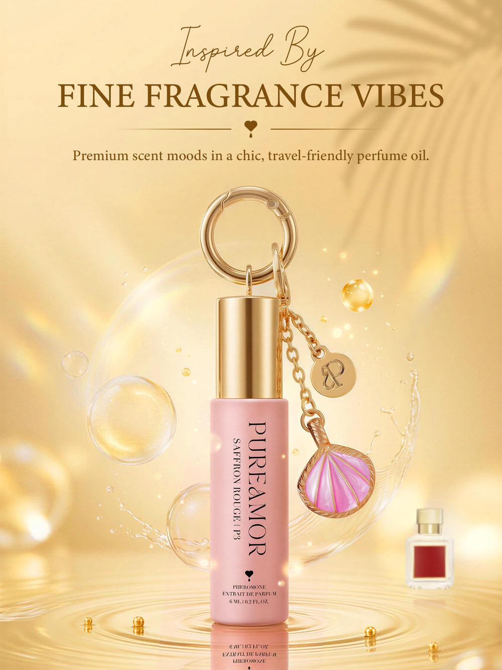 PUREAMOR roll-on applicator close-up for precise, waste-free application