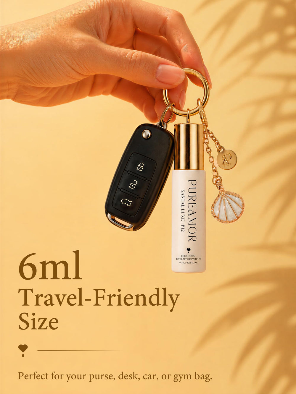 PUREAMOR layering demonstration of two scents combining for a personalized fragrance benefit