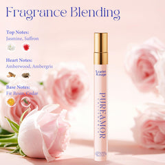 PUREAMOR spray mist closeup illustrating fine mist for precise, long-lasting application