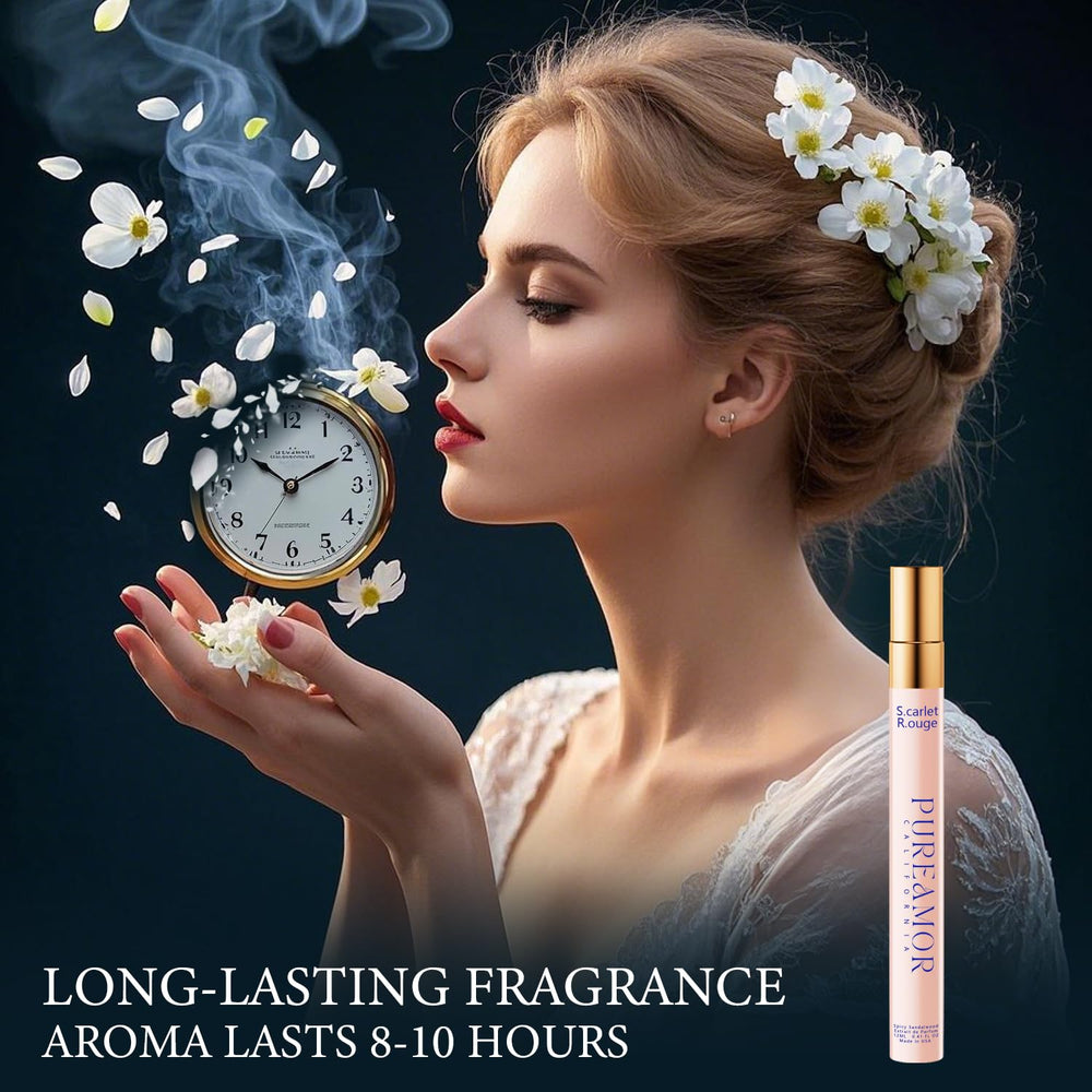 PUREAMOR texture oil drops on skin highlighting rich extrait concentration and smooth finish