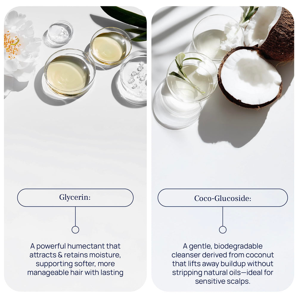 PUREANCE before and after hair comparison showing fuller-looking strands