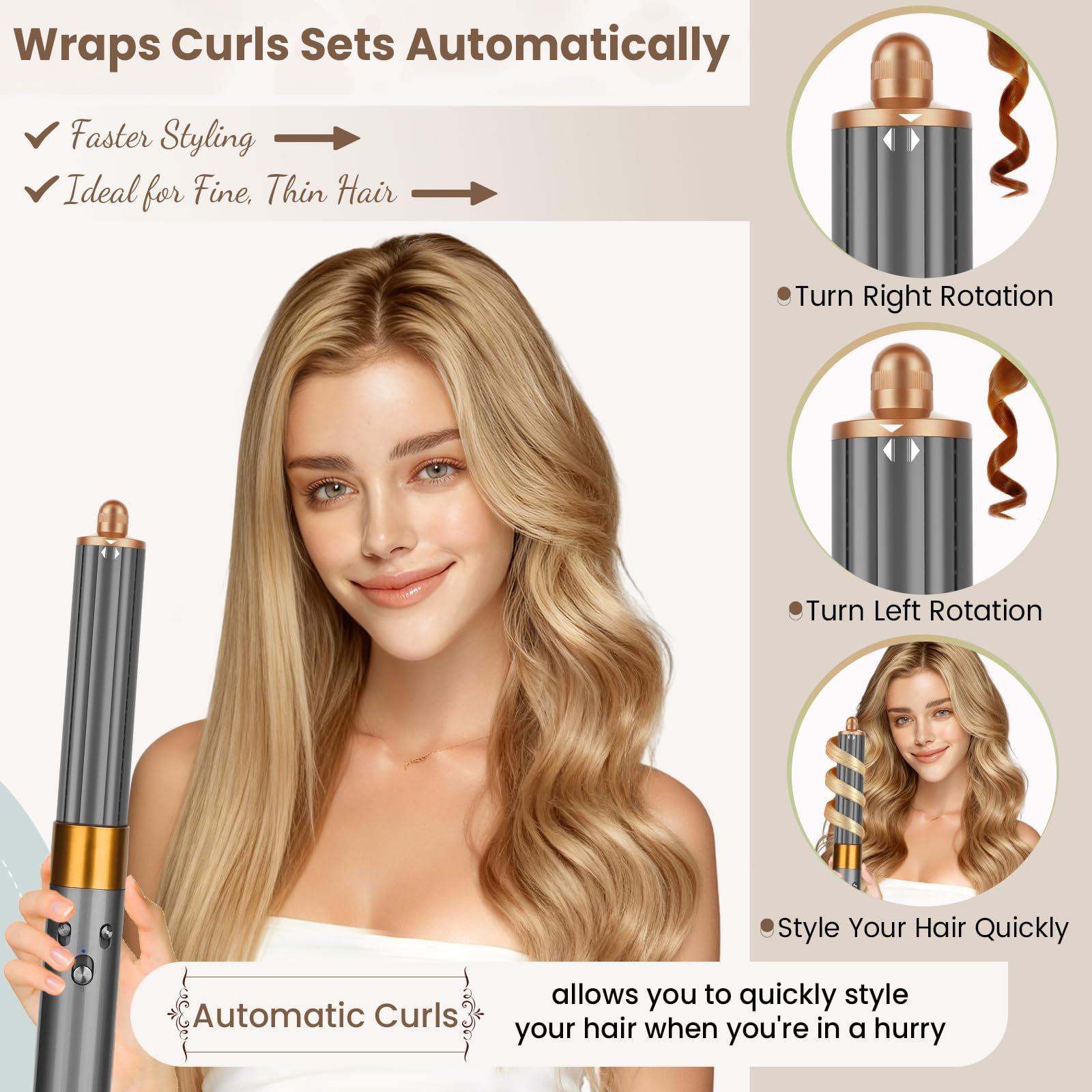 PUREGUST attached to Dyson Airwrap handle for instant outfit-ready hair