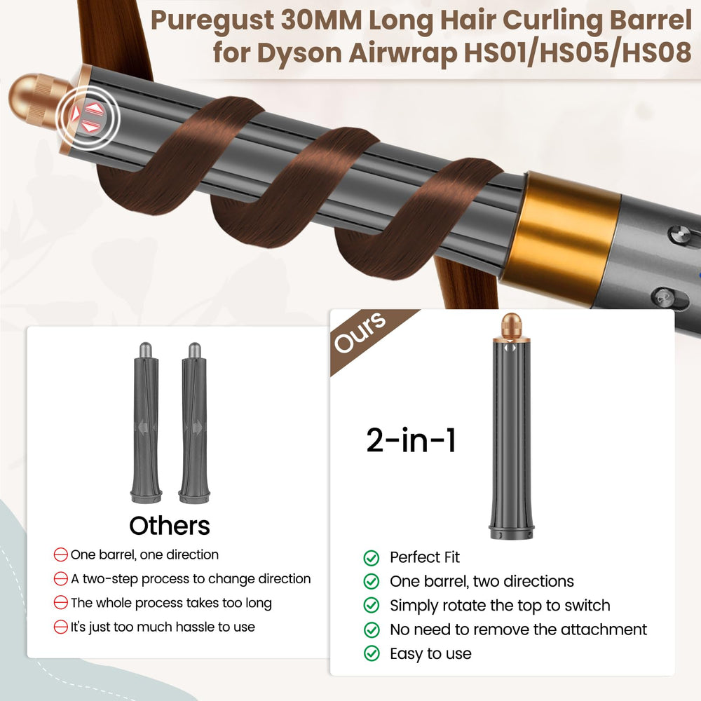 PUREGUST top knob detail demonstrating quick curl-direction control