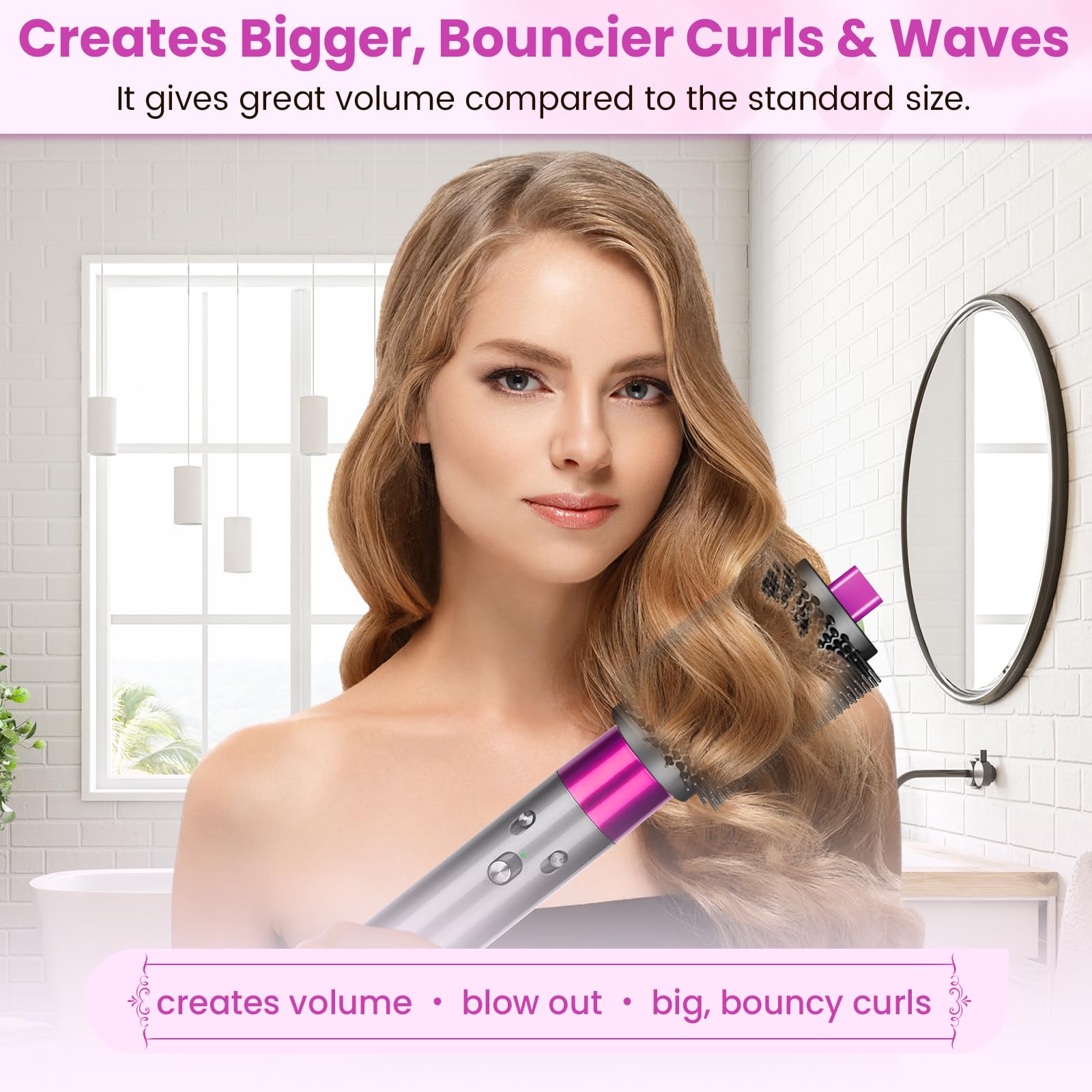 PUREGUST brush shown in hand to illustrate size and large-section coverage
