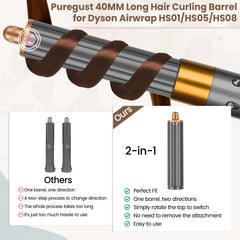 PUREGUST direction knob detail enabling quick left or right curling control