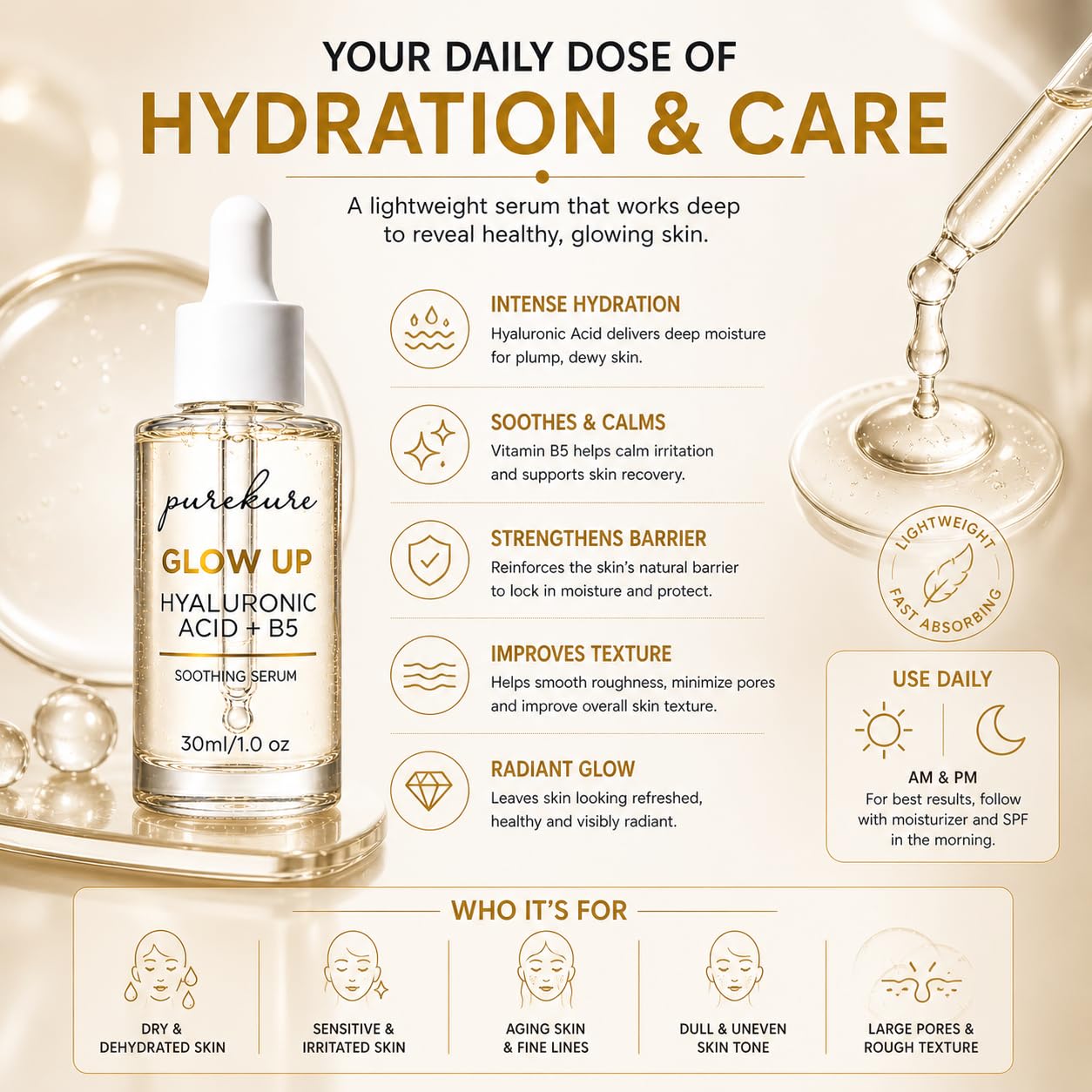 Purekure label close-up with ingredients, highlights vegan and clean formulation