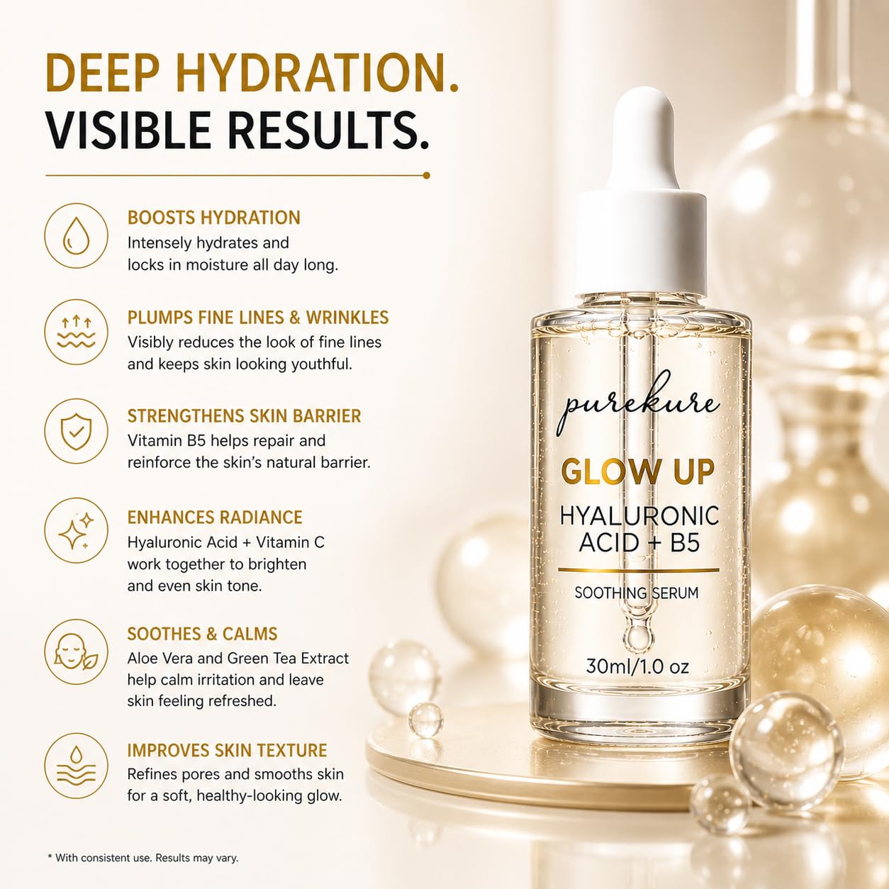 Purekure bottle on bathroom vanity with towel, presents everyday lifestyle use