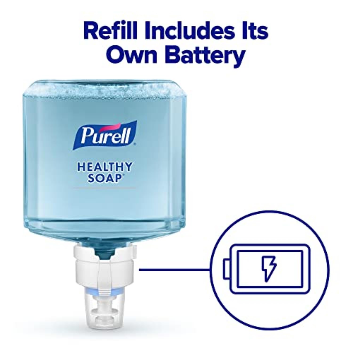 PURELL foam lather on hand demonstrating gentle rinse and mild formula