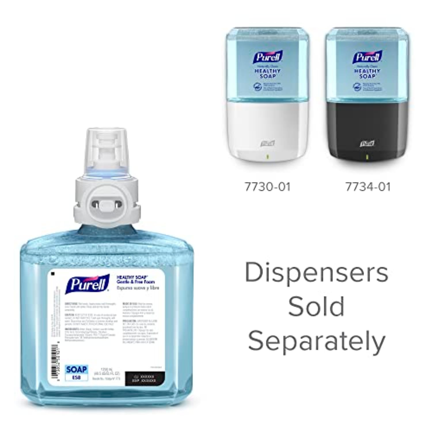 PURELL refill beside hand for scale showing 1200 mL large capacity