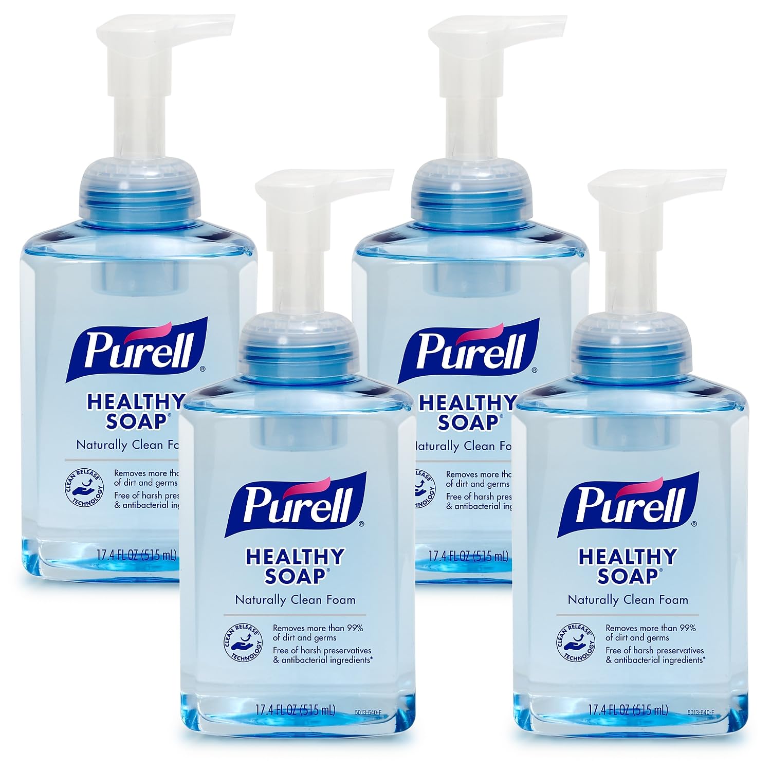 PURELL front packaging pump bottle showing brand and compact footprint benefit