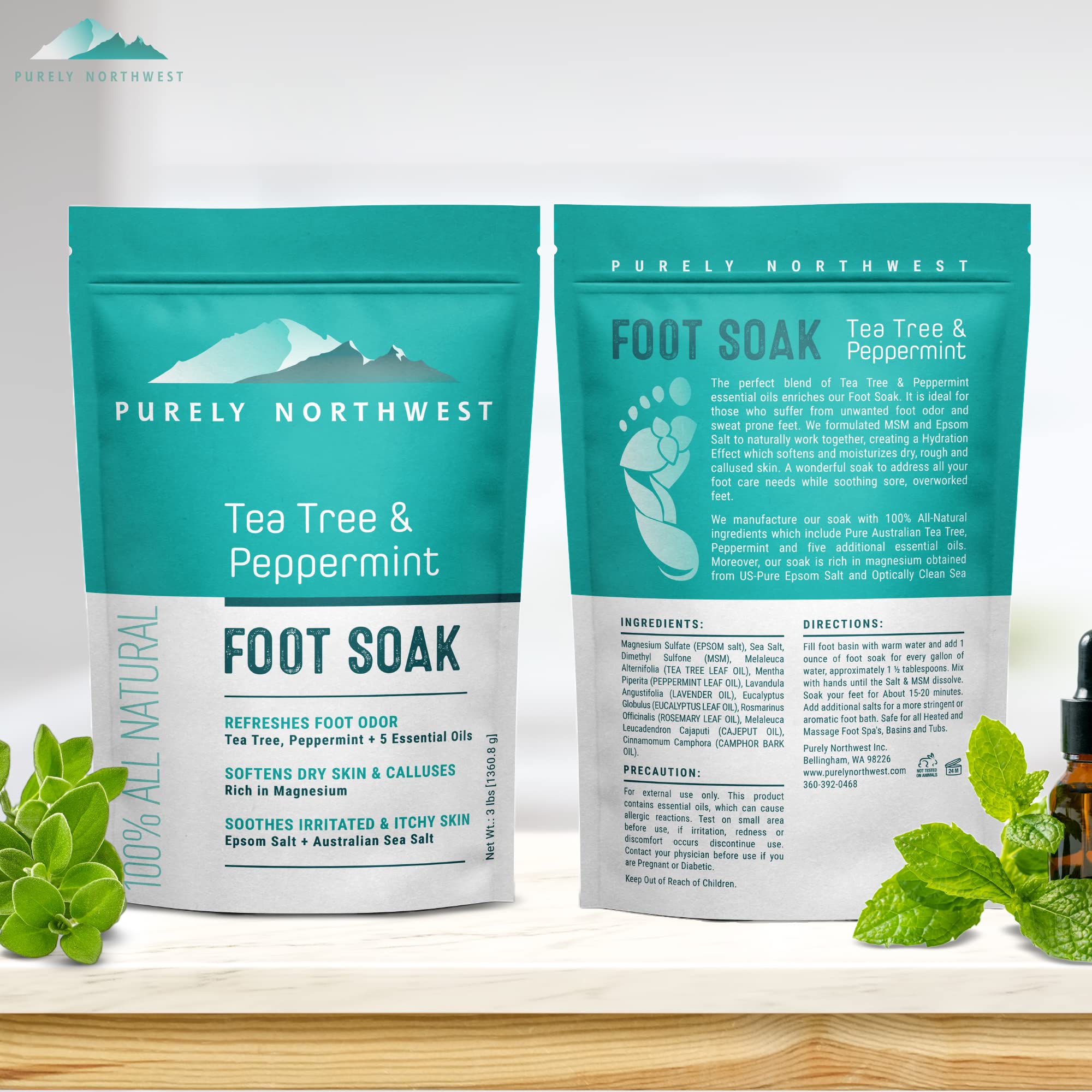 Purely Northwest lifestyle scene of relaxed feet after soak showing comfort
