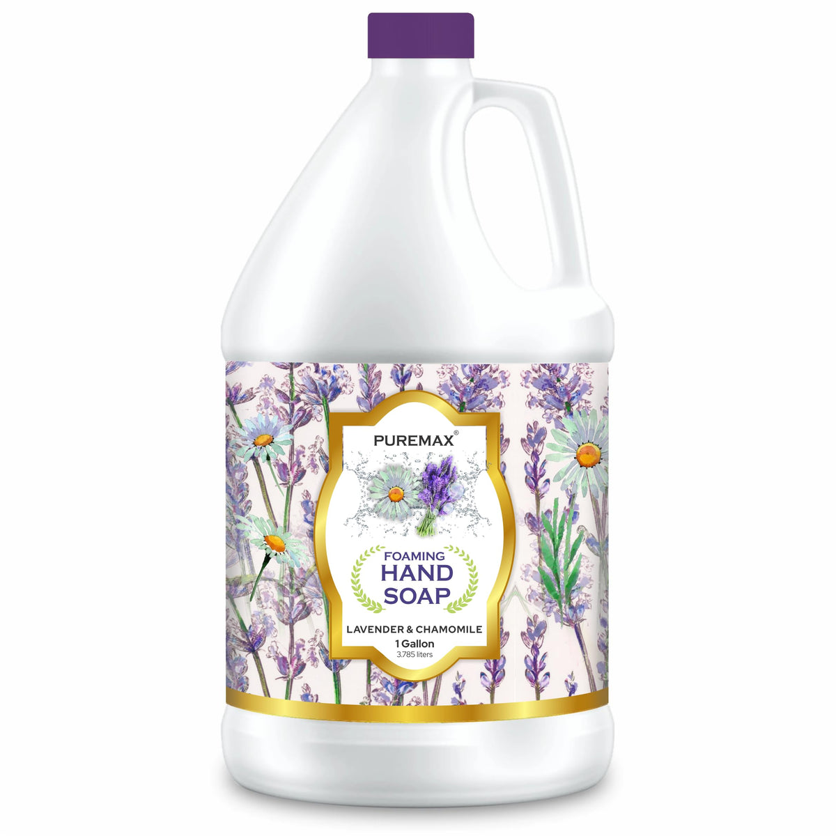 Puremax gallon front label showing product name and scent benefit