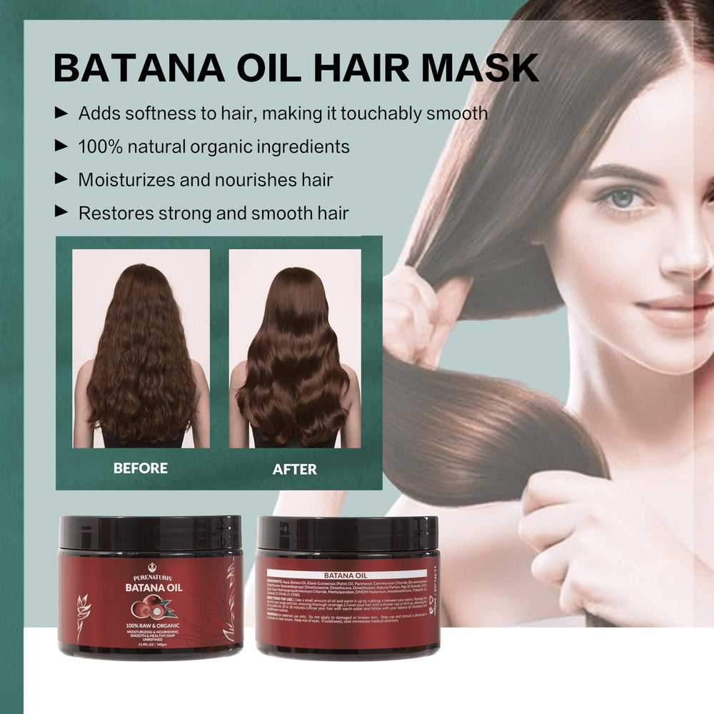 PureNaturis hair mask jar open showing rich formula for intensive repair