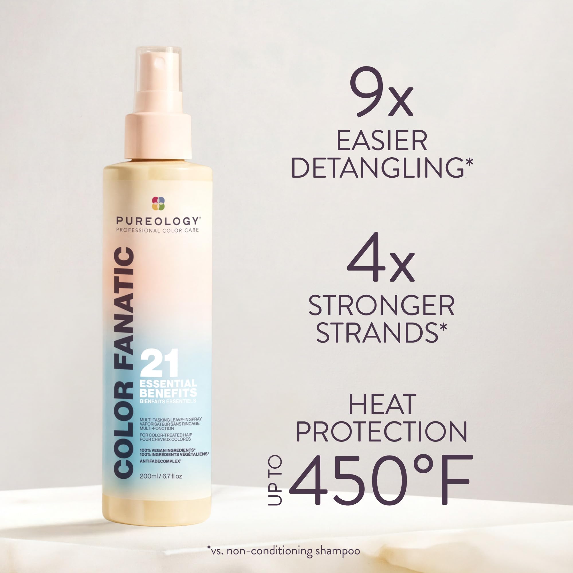 Pureology spray nozzle close-up demonstrating precise application and control