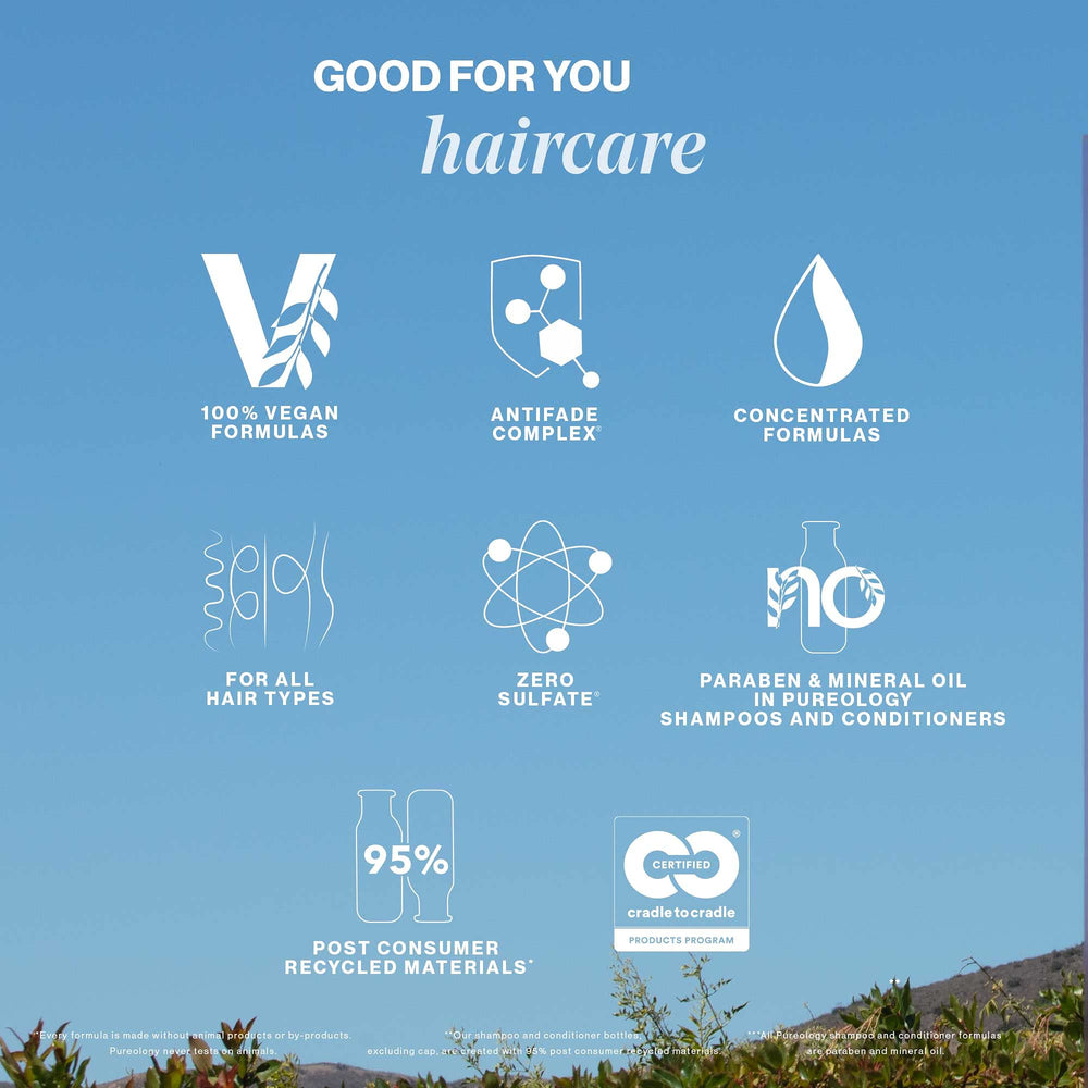 Pureology with golden marula oil droplet showcasing nourishing antioxidant boost