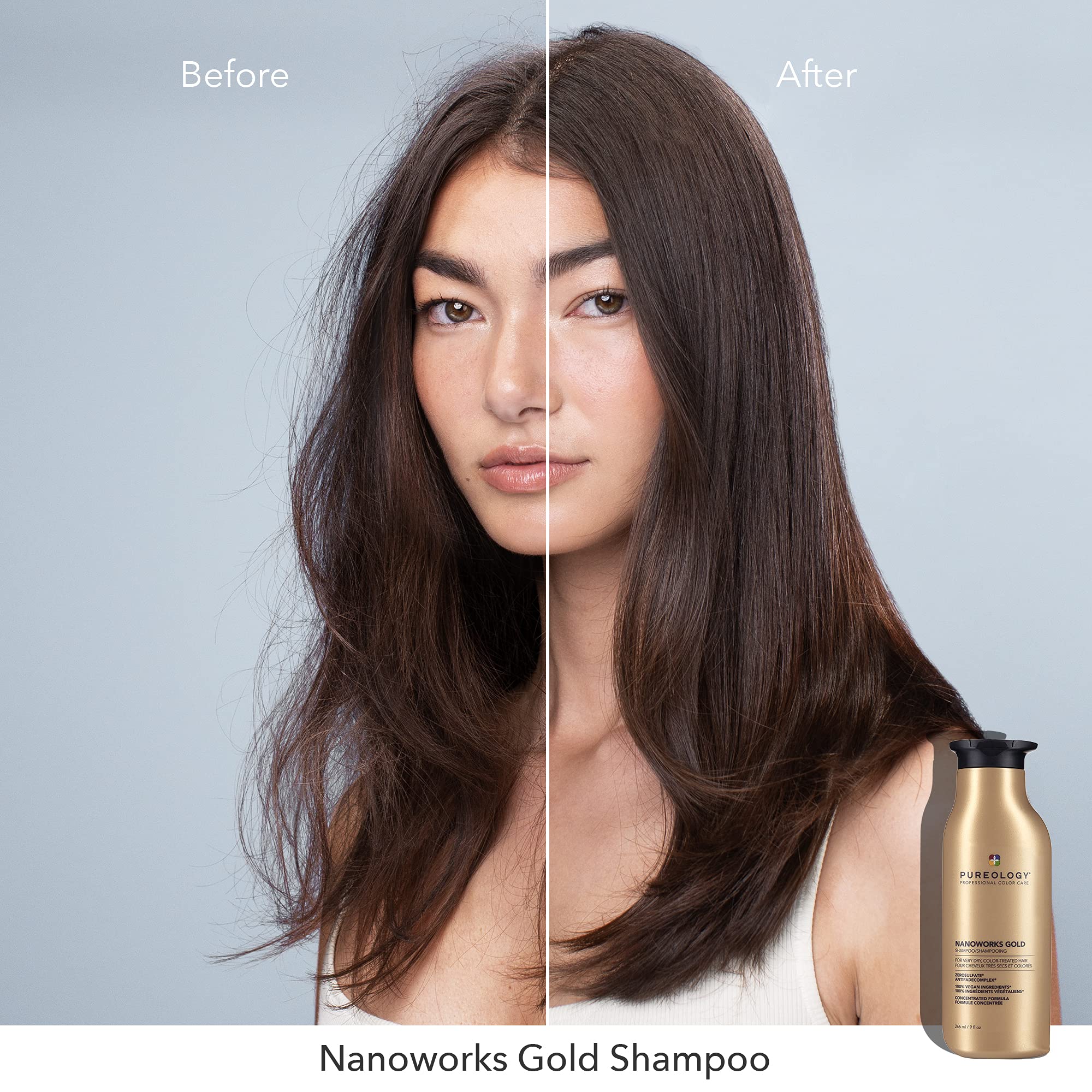 Pureology creamy shampoo texture on palm demonstrating rich moisture