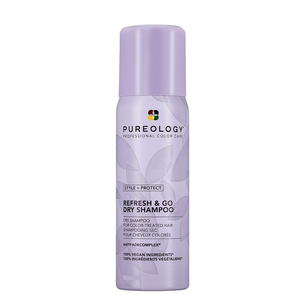 Pureology front packaging showing travel-size bottle and color-safe benefit