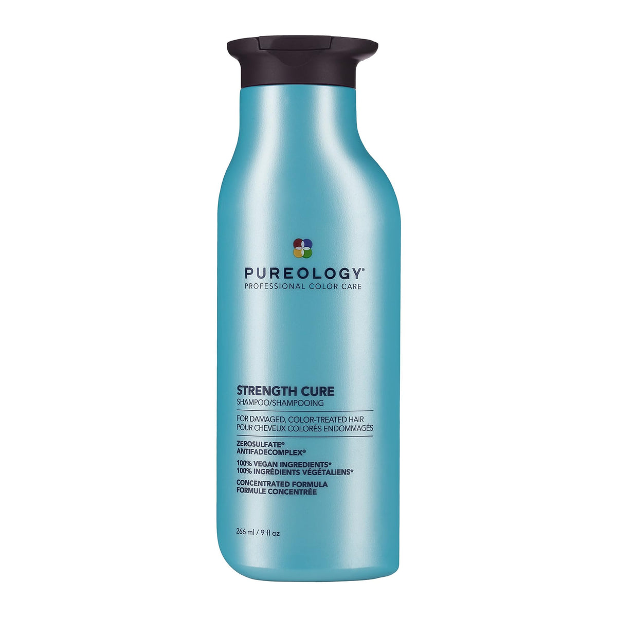 Pureology Strength Cure front bottle showing product and benefits