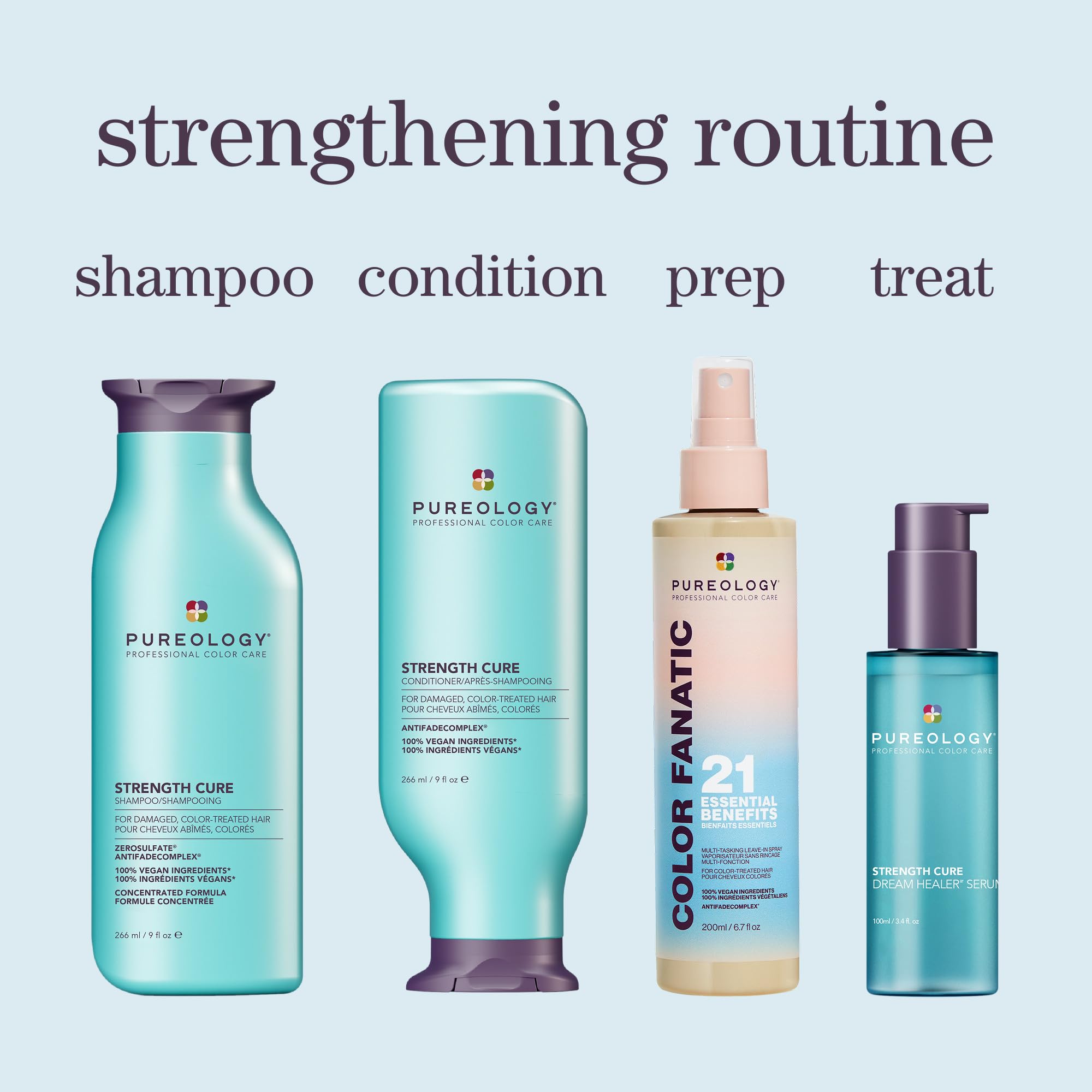Salon stylist using Pureology Strength Cure to demonstrate professional-grade results