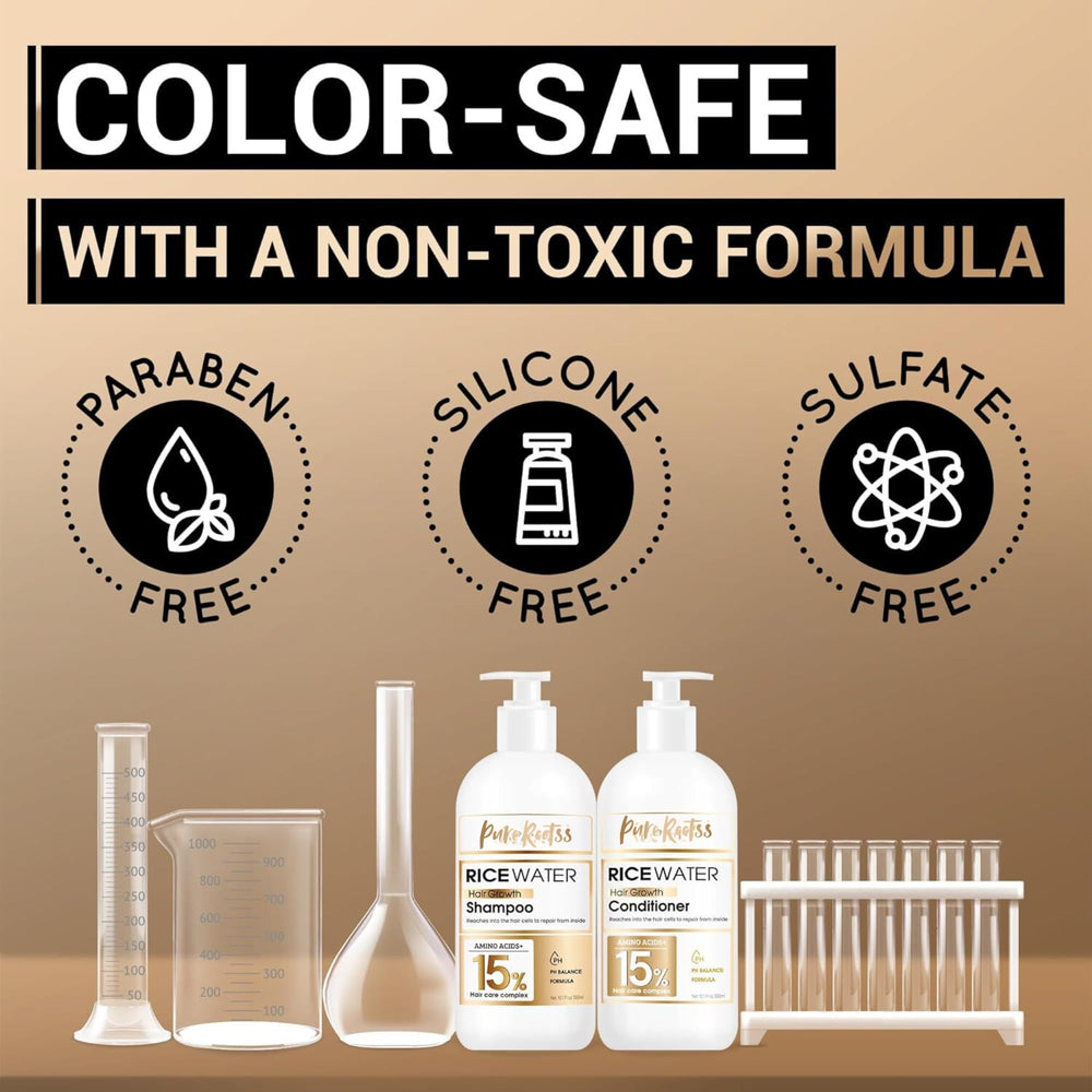 PureRootss shampoo being poured onto scalp demonstrating targeted application