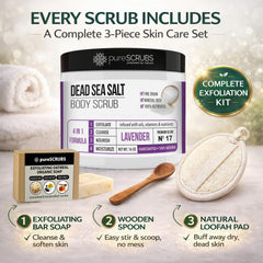 pureSCRUBS natural loofah pad close-up for gentle buffing and smoother skin