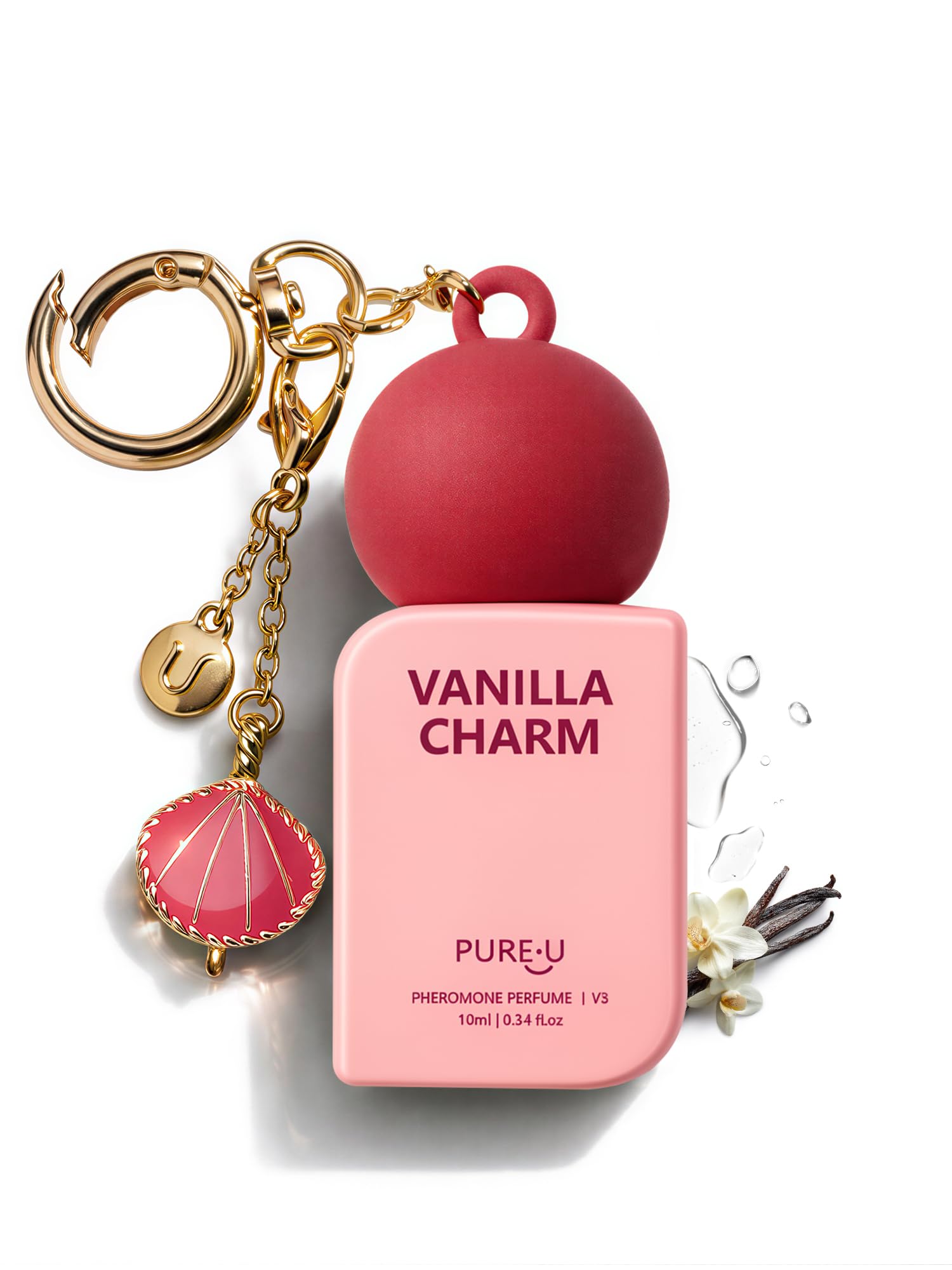 PUREU front packaging showing compact travel perfume, easy-carry benefit