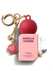 PUREU front packaging showing compact travel perfume, easy-carry benefit