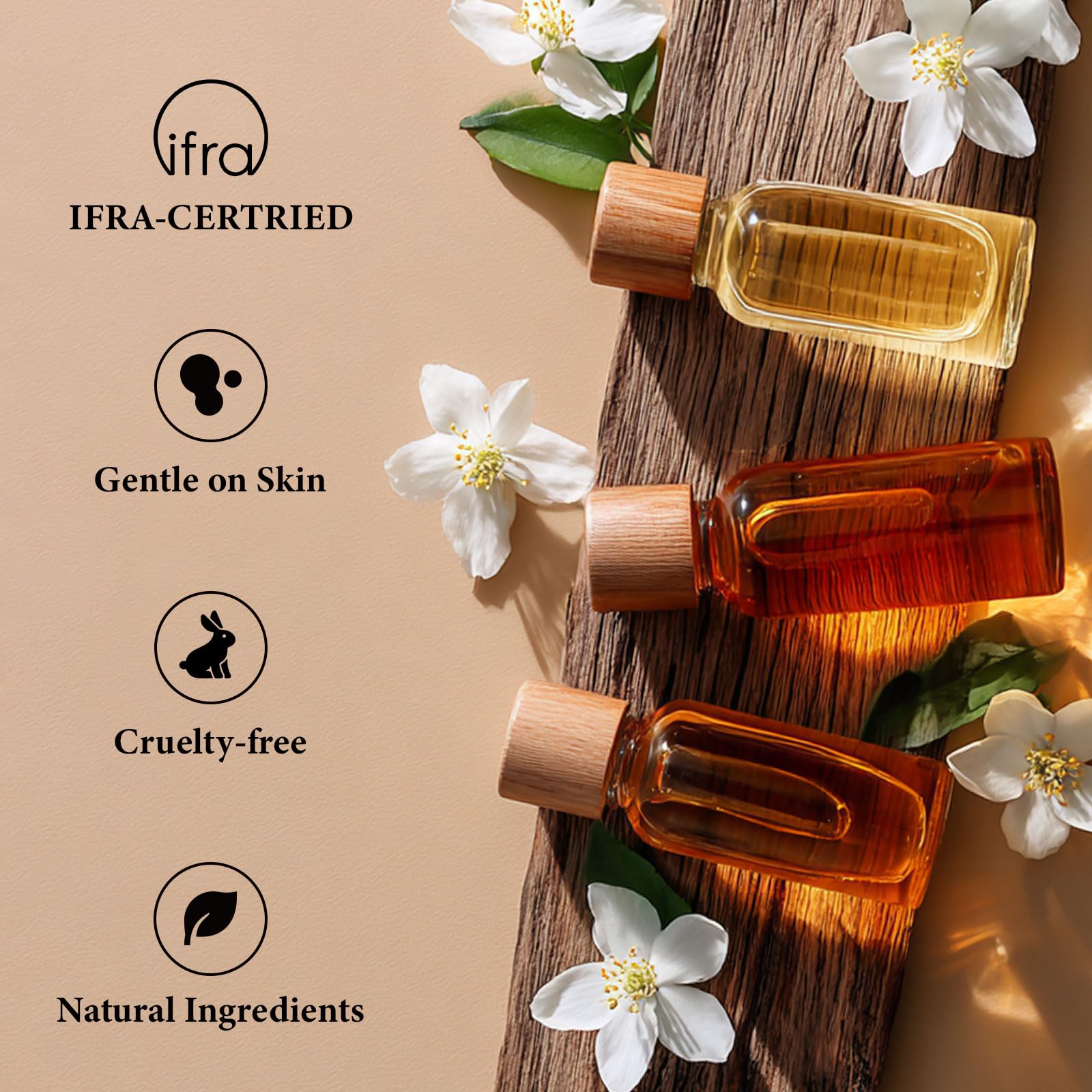 PUREU saffron and vanilla ingredient flatlay, illustrates scent components