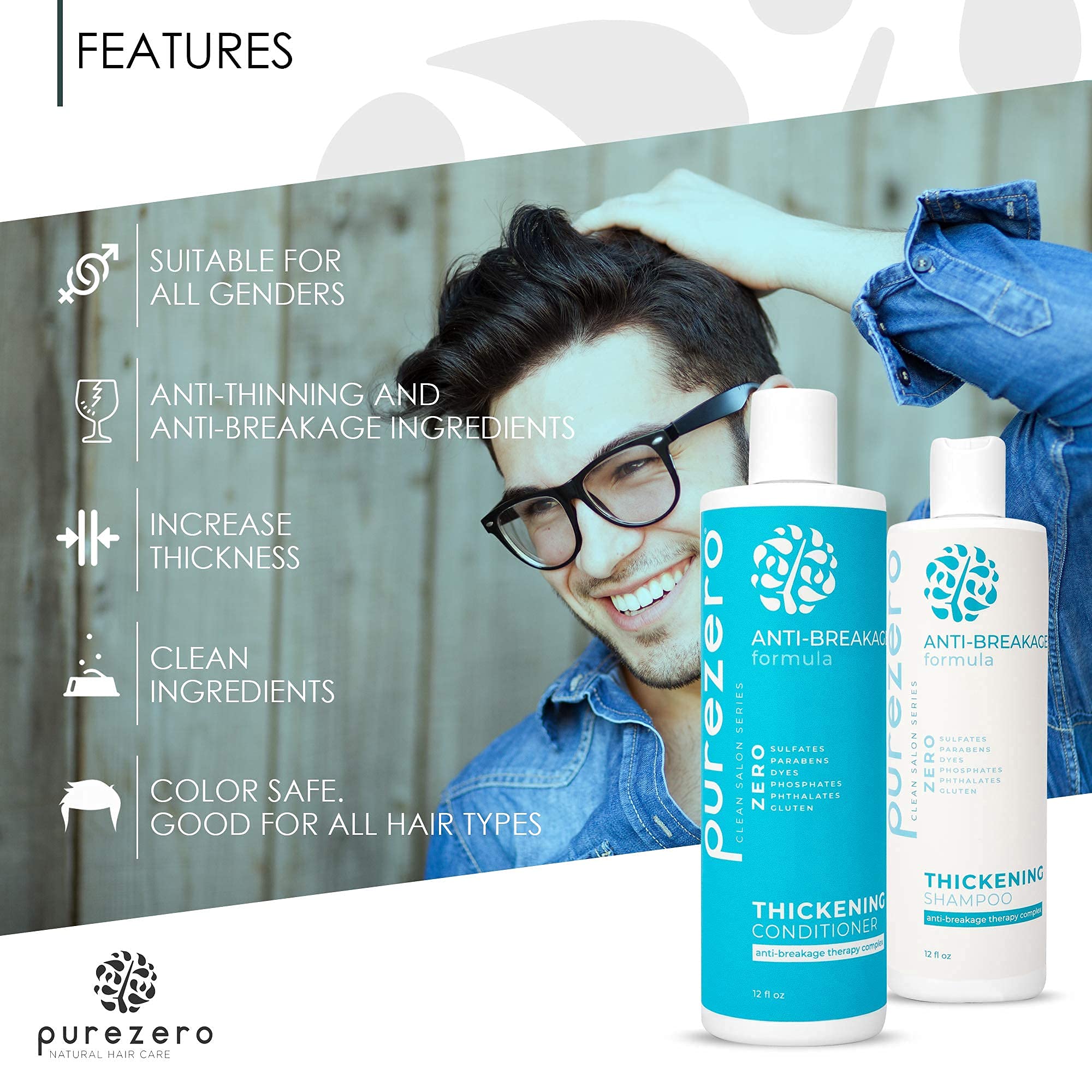 Purezero biotin and saw palmetto ingredient display highlighting natural actives